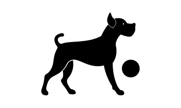 Black Dog and Ball Vector Illustration Review