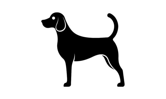 Black Dog Silhouette on White Background Review
