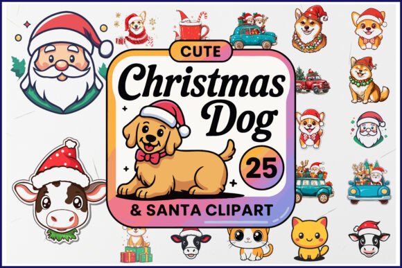 Cute Christmas Dog Santa Clipart Review