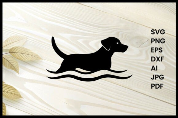 Dog Swimming Silhouette Vector Review