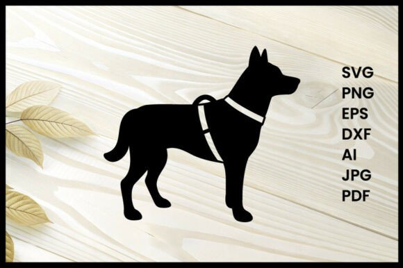 Dog Wearing Harness Silhouette Vector Review
