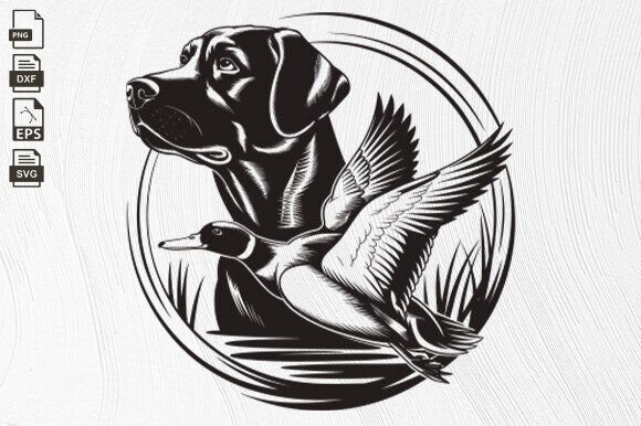 Duck Hunting Dog Premium Embroidery Design