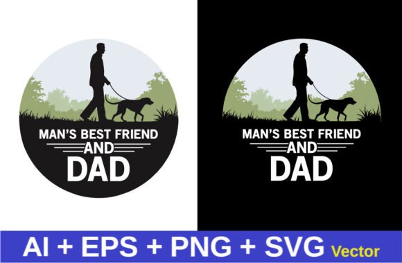 Fathers Day Tshirt Design for Dad and Dog