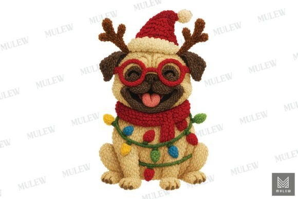 Faux Crochet Xmas Rottweiler Dog PNG Review