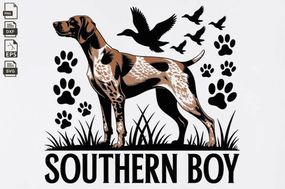 Southern Boy Hunting Dog Camo Embroidery