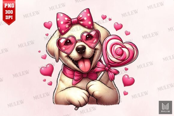 Valentine Labrador Retriever Dog PNG Review