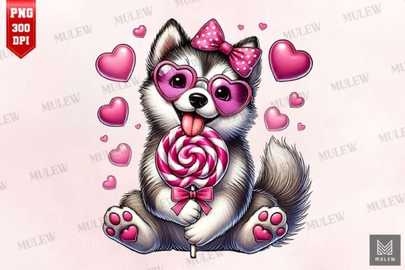 Valentine Siberian Husky Dog PNG Review