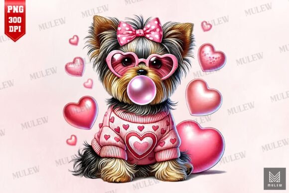 Valentine Yorkshire Terrier Dog PNG Review